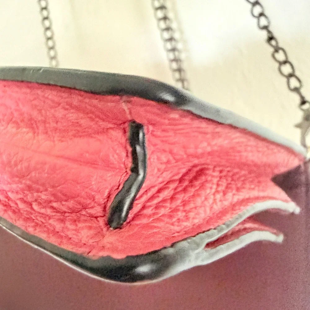 Coach Deep‎ Pink Anna Foldover Pebbled Leather Horse & Carriage Crossbody Clutch